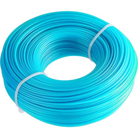 Trade-Shop Trimmerschnur Trimmerfaden Mähfaden Nylonfaden Dual rund hellblau, 200m Länge, 3,0mm Fadenstärke, mit Stahlkern / Rasentrimmer-Zubehör (1/4)