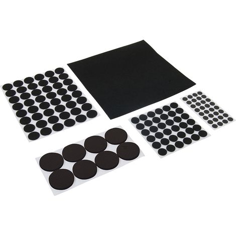 Selbstklebende Filzgleiter Set 125-tlg. Schwarz
