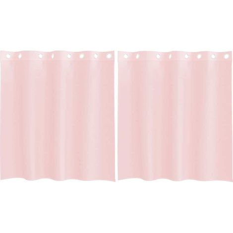 Maison Exclusive - Rideaux en voile avec œillets 2 pcs rose clair 140x140 cm (1/5)