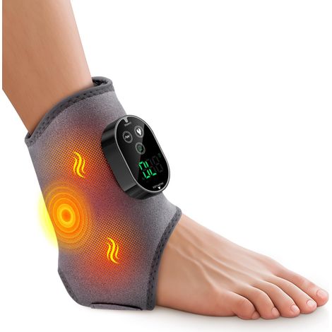 Masseur de Genoux Chauffant avec Lumière Rouge, Genouillère Chauffante sans Fil avec Vibration, Batterie de Haute Capacité 5000mAh, Genouillère Chauffante pour Épaule, Coude et Genou, 1 Pack, Noir (1/5)