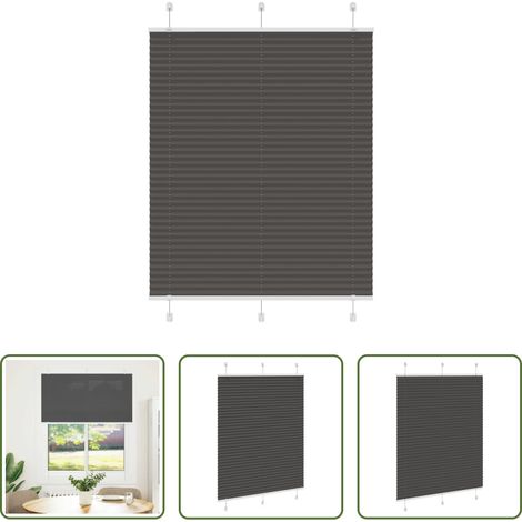 Fensterrollos - Plissee Schwarz 105x100 cm Stoffbreite 104,4 cm Polyester (1/5)