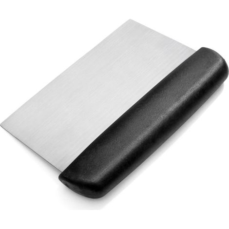 Raschietto per impasto in acciaio inox, nero, 15 x 11 cm, utensile da cucina. (1/5)
