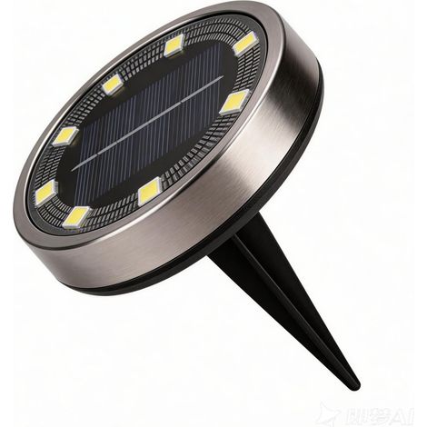 Lot de 6 lampes solaires d'extérieur au sol, projecteurs solaires étanches, adaptés aux allées, chemins, pelouses, patios et cours [lumière blanche chaude]