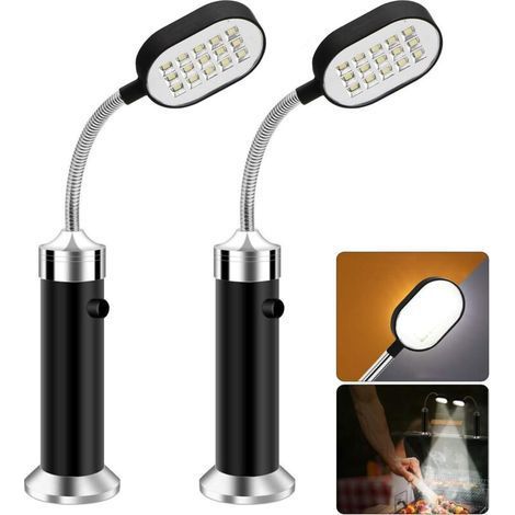 2 Pack Magnetic Grill Lights, 360 Degree Adjustable Weatherproof Grill Lights for Outdoor (1/5)