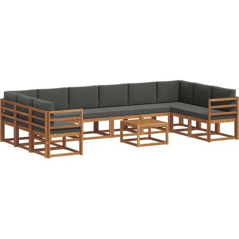 Set di divani da esterno 11 pcs Naturale e Antracite vidaXL (1/5)