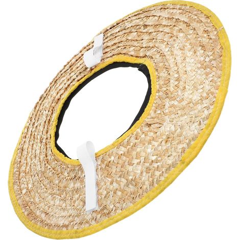 Visière Pare-Soleil Protection Solaire en Paille Beige Couleur Aléatoire et Design Simple pour Casque de Chantier Travailleurs en Fête (1/5)