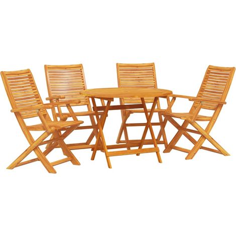 Maison Exclusive - Set da Pranzo per Giardino 5 pcs Marrone (1/5)