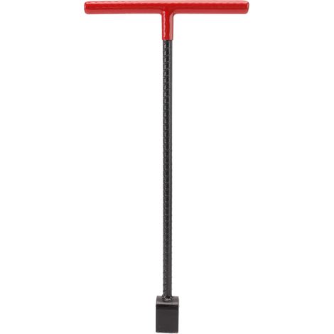Clé à molette multifonction en acier pour compteur d'eau, poignée en T et outil utilitaire à 4 voies pour vannes et robinets (rouge). (1/5)