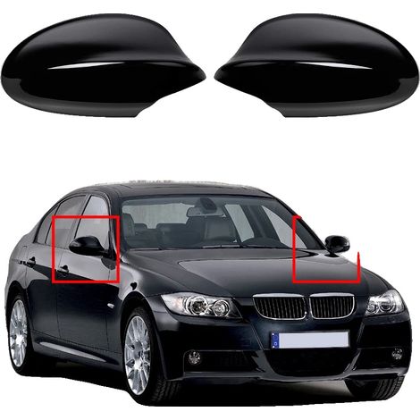 Cubierta para espejo retrovisor, material ABS duradero, fácil instalación, color negro. (1/2)