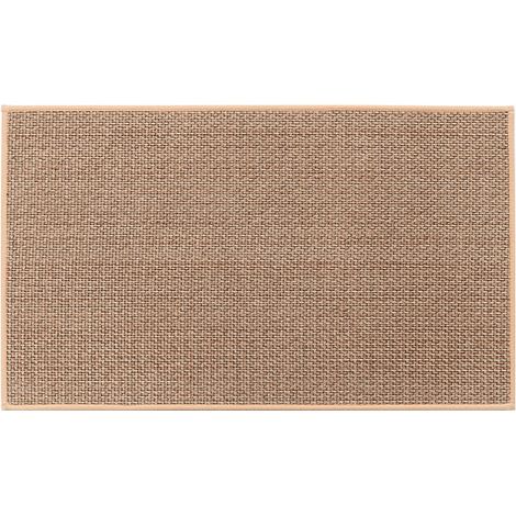 Minkurow – Tapis de cuisine antidérapant en caoutchouc lavable – Couleur jute – 60x90cm – Résistant à la saleté et à la moisissure