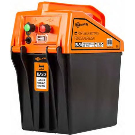 Elettrificatore Gallagher BA80 a batteria 9V per recinti fino 10 km per cavalli, bestiame, pecore, capre e maiali