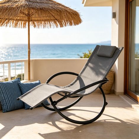 Fauteuil élégant,fauteuil à bascule,transat de soleil,chaise longue (uniquement avec chaise berçante) (1/5)