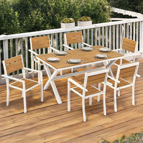 Salon de jardin color Teak 160 x 86 x 72 cm (1/5)