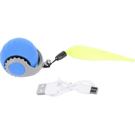 Interactive Rolling Cat Toy Ball Smart Automatic Self Rolling Pet Ball Electric Moving Ball Toy for Indoor Cat Exercise Blue