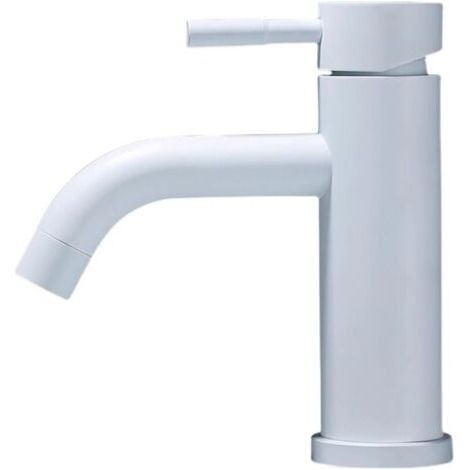 Blanc Peinture En Acier Inoxydable Robinets Salle De Bains Mélangeur Bassin Évier Robinet (1/4)