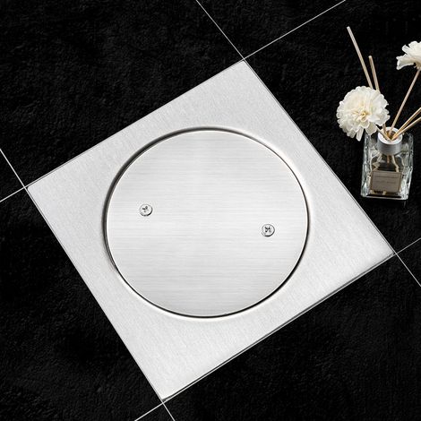 Scarico a pavimento per doccia, scarico a pavimento per bagno in acciaio inox con deodorante (1/4)