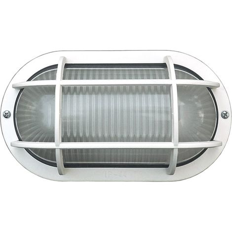 Plafoniera Ovale Da Soffitto Ip44 E27 230V S/Lamp. Bianco ( Lampo Cod. E090Bi )