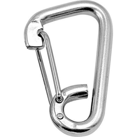Mousqueton à ressort en acier inoxydable marin, mousqueton de sécurité simple pour l'escalade, laisse pour chien, boucle de sécurité, porte-clés, acier inoxydable 18180 (1/3)