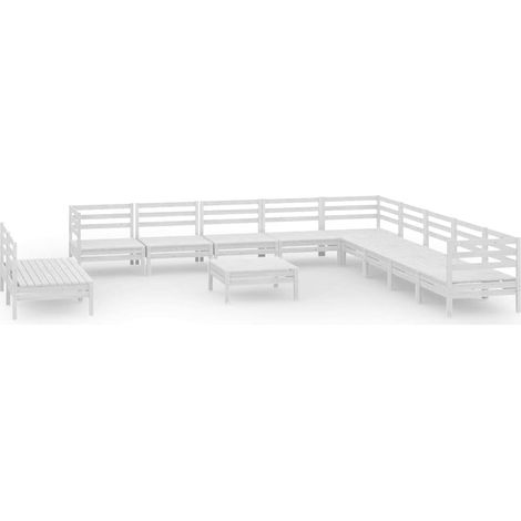 Maison Exclusive - 12-tlg. Garten-Lounge-Set Massivholz Kiefer We (1/5)