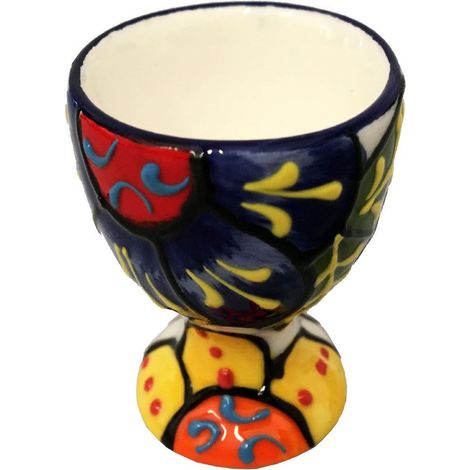 Petit Coquetier multicolore en céramique
