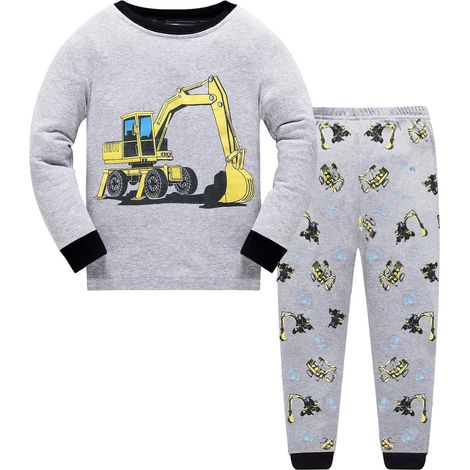 Pyjama 2 pièces en coton pour petit garçon, motif train. (1/5)