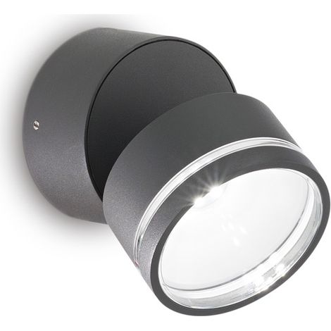 Applique Moderna Round Omega Metallo Antracite Led 7W 4000K Luce Naturale (1/2)