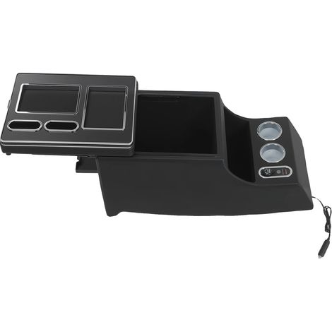 Organizador para reposabrazos, luz ambiental LED, materiales duraderos, negro. (1/2)