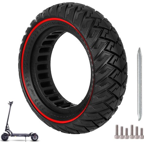 Ulip 10  3/255  80(80/65-6) pneu solide 10 pouces roues de Scooter électrique de remplacement avant ou arrière pneu solide rouge (1/5)