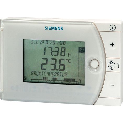 Siemens – Thermostat hebdomadaire à piles REV24XA – Régulation PID avec écran LCD – Modes confort et économie – Installation résidentielle et tertiaire (1/5)