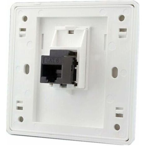 Prise réseau double passage Gigabit CAT6 femelle vers femelle RJ45 LAN panneau avant prise Internet droite, 86x86mm 1pc (1/5)