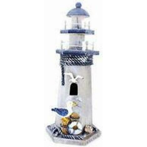 TrAdE Shop Traesio - Faro Lanterna Mare In Legno Decorazione Casa Ufficio Sea Style -