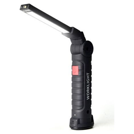 Grande lampe de poche LED magnétique USB, multifonctionnelle, forte lumière d'avertissement, lampe de travail pour la réparation automobile (1/4)