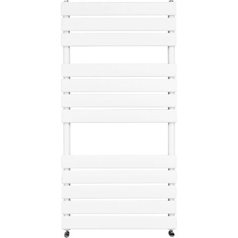 Bathroom Flat Panel Heated Towel Rail Radiator Central Heating 1200x600mm White
