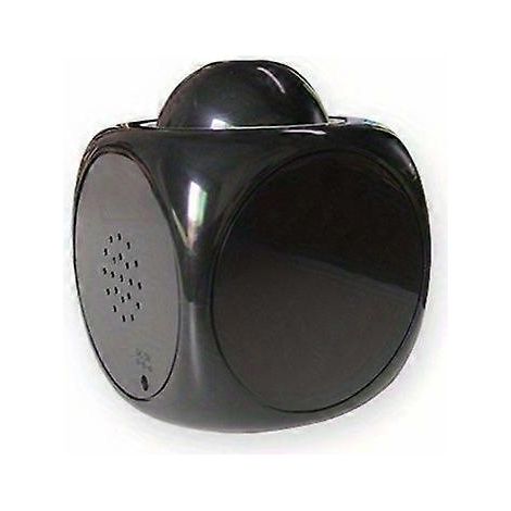 Réveil numérique avec écran LED, projecteur LCD, instructions vocales, thermomètre et fonction snooze projecteur de bureau (piles non incluses) de couleur noire. (1/5)