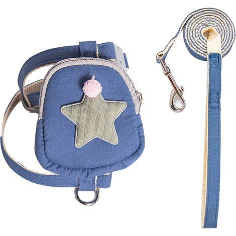 Cat Harness and Leash Set - Adjustable Harness with Distributed Pressure, Loose and Comfortable (Blue, Size M) (1/5)