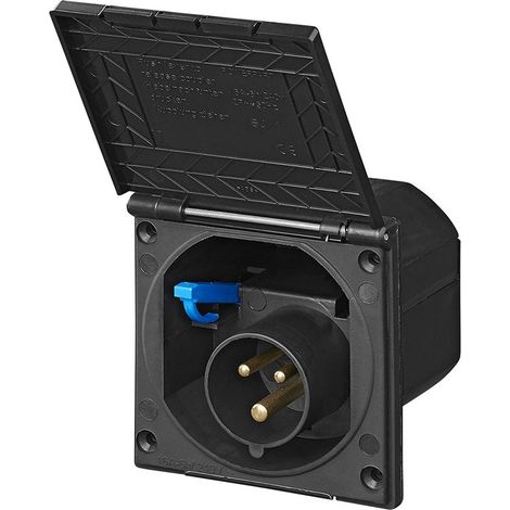 Cee einbaustecker eckig schwarz (1/5)