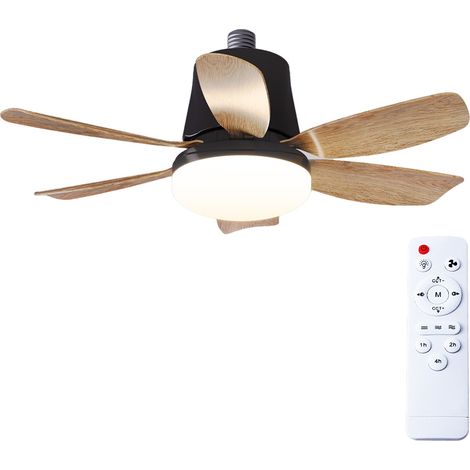 Deckenventilator mit Licht und Fernbedienung, dimmbare LED-Glühbirne, 3 Farben 3000 K – 6500 K, 1550 Lumen, Deckenventilator zum Einschrauben für Schlafzimmer, Wohnzimmer, Küche, Garage