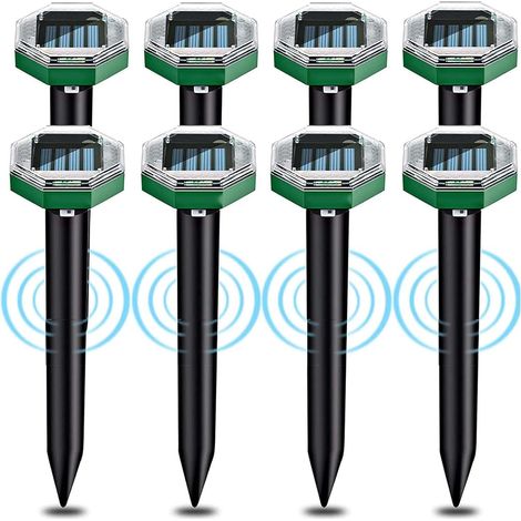 Solar Maulwurf Vertreiber 8 Stück, Multifunktion Ultraschall Maulwurf Vertreiber, Wasserdicht IP65,Solar Maulwurf Vertreiben für Nagetier,Maulwurf (1/5)