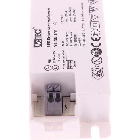 Led Driver CC Corrente Costante 900mA 30V-42VDC Per Alimentare Led Max 38W