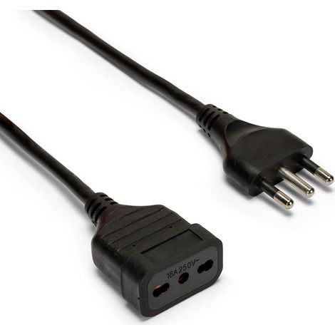 PROLUNGA 5 MT SPINA E PRESA 16A CAVO 3G1 MM² NERO (1/5)