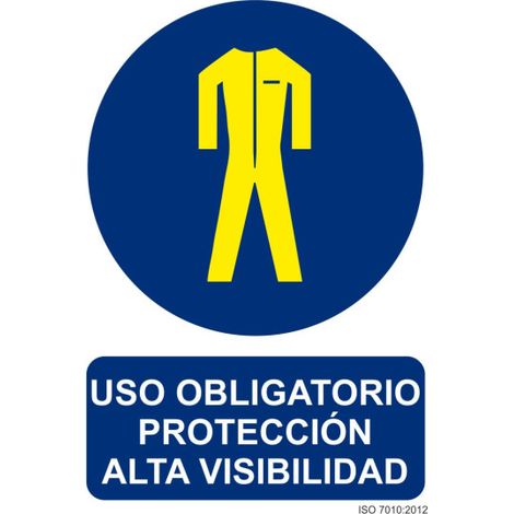 Señal Uso Obligatorio Protección Alta Visibilidad Con Tintas UV | ADHESIVOS DE VINILO - 150 x 200 mm (1/2)