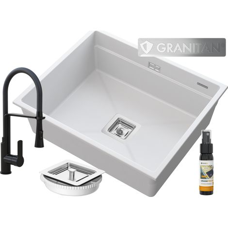 ÉVIER SOUS PLAN GRANIT ROBINET SIPHON CARRÉ EPIR 60 (1/5)