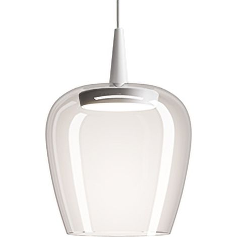 Zafferano Suspension Bilia 230V Led 8W, Design En Cloche En Verre Borosilicaté Soufflé À La Bouche, Finition Transparente, Diamètre 18 Cm (1/4)