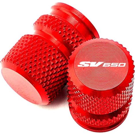 (2 pièces rouges) Compatible avec les motos SUZUKI SV650S (2003-2007) : béquille latérale, extension, support, bouchon de valve de pneu. maxpower (1/4)