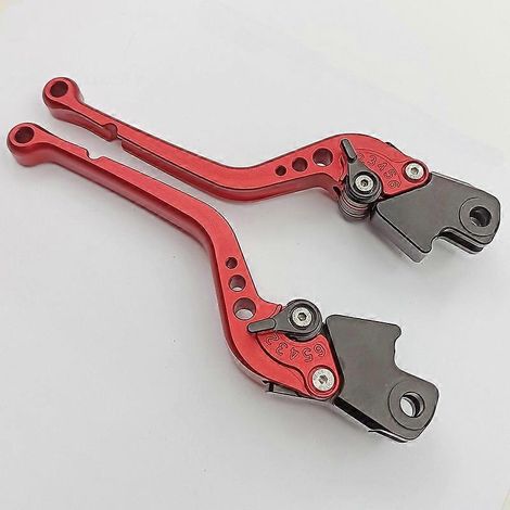 Guidon modifié en alliage d'aluminium pour motos BMW K1600 HP2 Enduro, avec frein et embrayage hydrauliques (tige longue rouge). (1/5)