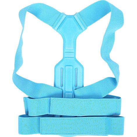 Correcteur de posture enfant bleu, bretelle de soutien clavicule réglable, redresse-dos supérieur (1/5)