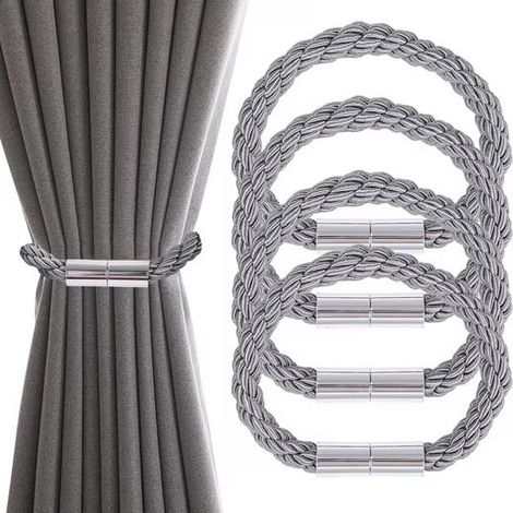 4 PIÈCES Embrases pour Voilages, Embrase Rideaux Aimanté, Attache Rideau Aimantée, Mbrasses Magnétiques pour Rideaux pour décoration de Salon, Bureau et Chambre à Coucher (1/4)