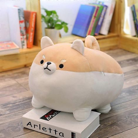 Coussin moelleux chien en peluche, jouet doux pour enfant, animal empaillé marron 40 cm, cadeau inspiré anime, compagnon câlin pour filles et garçons. (1/5)