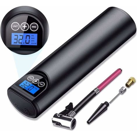 MINKUROW Tragbarer Luftkompressor mit LED für Räder, 2000mAh wiederaufladbares elektrisches Reifenfüllsystem mit digitalem LCD-LED-Licht 150PSI 15L/min für Autoräder und andere Schlauchboote (1/5)