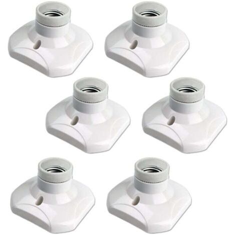 BUNTHAUS Set mit 6 E27-Schraubfassungen für Deckenleuchten, 220–240 V Wechselstrom, Fassungshalter für LED-Lampen, E27-Sockel für Deckenleuchten
